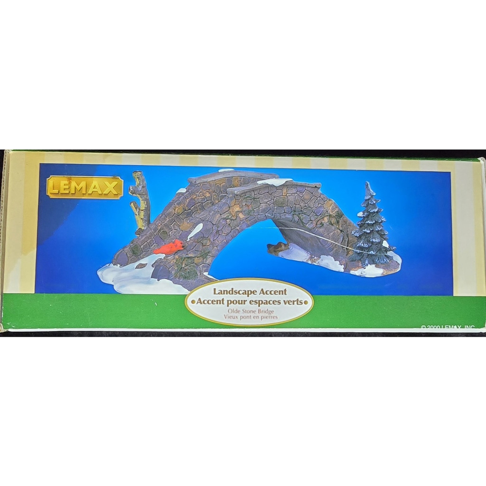 Lemax 2000 Village Landscape Collection Olde Stone Bridge Poly Resin #03328AM